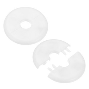 Unique Bargains Wall Split Flange Self-Adhesive Plumbing Cover Plates ABS Faucet Escutcheons 2 Pcs - 1 of 4