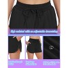 FIONECA High Waisted Running Shorts for Women with Pockets, 2.5" Black Athletic Workout Gym Yoga Spandex Dolphin Shorts - 4 of 4