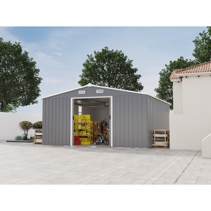 10×12FT Outdoor Storage Shed,Heavy-Duty Metal Garden Shed with Lockable Door,Waterproof Roof Outdoor Patio Storaged Sheds for Bike Backyard Pool Lawn - 1 of 4