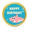84 Pcs Pink Shark Kid's Birthday Candy Party Favors Chocolate Coins with Gold Foil - 2 of 4