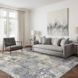 Abynow Geometric Modern Loomed Machine Washable Area Rug - 1 of 4