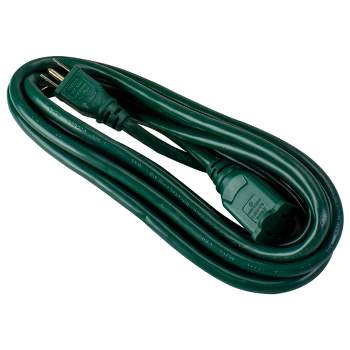 Northlight 12ft Green 3-Prong Outdoor Commercial Extension Power Cord with Outlet Block