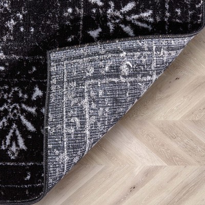 Argos Vintage Black and Gray Synthetic Area Rug