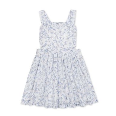 Hope & Henry Girls' Organic Ruffle Edge Apron Dress, Winter Floral, 5 :  Target
