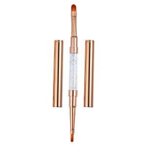 Unique Bargains DIY Manicure Double Ended Nail Art Brush Rose Gold Tone 1 Pc - 1 of 4