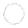 Haus of Brilliance Silver Prong Set Diamond Accent Alternating Heart Link Bracelet - 2 of 4