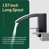 Cobbe Waterfall Bathroom sink Faucet for Vanity 3-Hole Installation 2-Handle Faucet with Pop-Up Drain Matte Black - 4 of 4