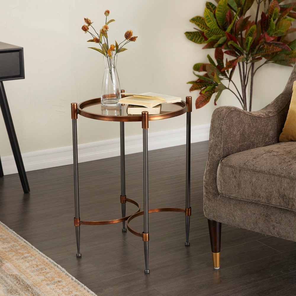 Photos - Coffee Table Traditional Metal Accent Table Black - Olivia & May