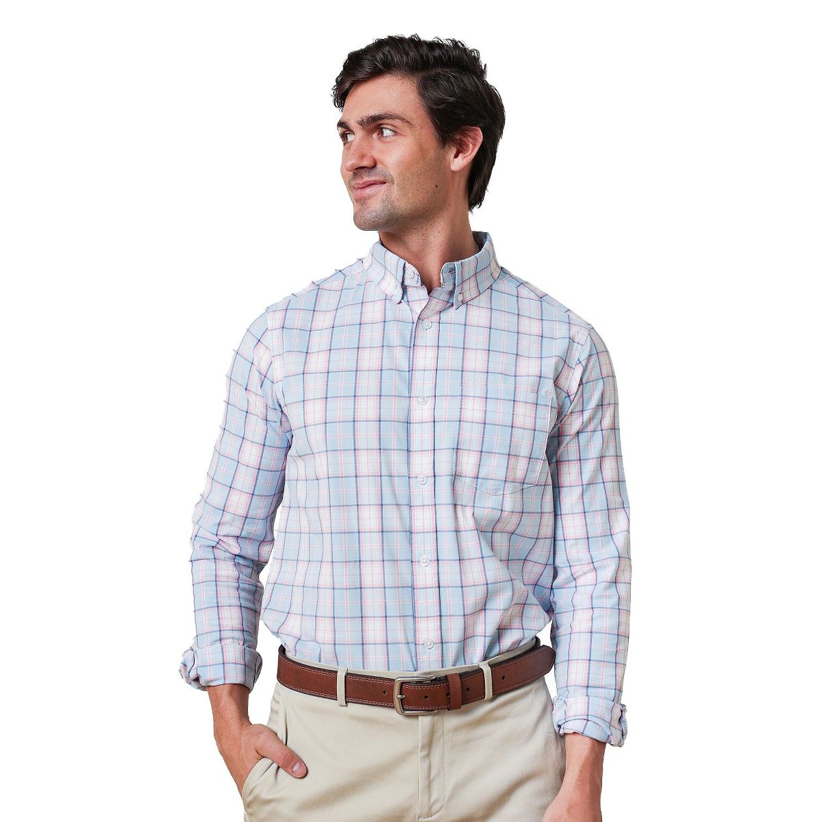Hope & Henry Mens' Long Sleeve Stretch Poplin Button Down Shirt - thumbnail 7
