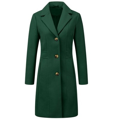 INSPIRE CHIC Women's Single Breasted Notched Lapel Long Winter Coats