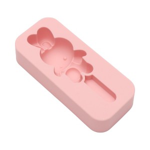 Unique Bargains Popsicles Mould Small Rabbit Design Shape Comes with 20 Stick Hand Washable Wood Pink 5.24"x2.28"x1.1" 1 Pc - 1 of 4