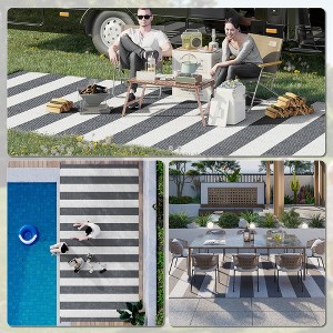 9x18 ft Reversible Outdoor Rug, Waterproof Plastic Straw Mat for RV Camping, Backyard, Patio, or Beach, Portable Folding Floor Carpet - 1 of 4