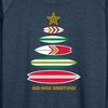 Women's - Instant Message - Sea Suns Geetings Surfboard Tree Christmas Lightweight French Terry Wide Neck Long Sleeve Shirt - 2 of 4