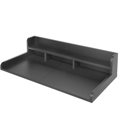 FONTOI Laundry Shelf Topper with Edge, Washer Dryer Countertop, Double Layer Organizer for Washer&Dryer Laundry Hamper Counter, Black, 27.5"*12"*54"