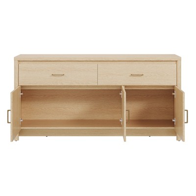 Spruce & Spring 59" Curved Buffet Sideboard with Fluted Front & Metal Handles — фото 6