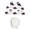 Hudson Baby Infant Boy Cotton Cap and Scratch Mitten Set, Burgundy Dino, 0-6 Months - 4 of 4