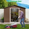 TROPOW 8x15 FT Outdoor Storage Shed, Metal Garden Shed with Lockable Door, and Sloped Roof, Utility Metal Tool Storage Sheds for Backyard, Brown - 2 of 4