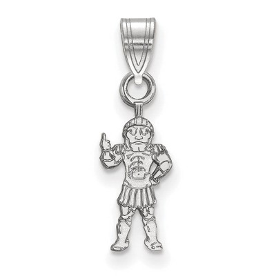 Black Bow Jewelry 14k White Gold Michigan State Spartans NCAA Small Pendant