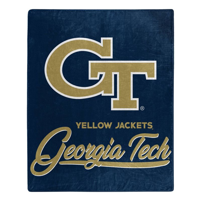 NCAA Signature Georgia Tech Yellow Jackets 50 x 60 Raschel Throw Blanket, 1 of 4