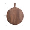 Storied Home Round Mango Wood Cheese/Cutting Board with Handle, Walnut Finish - 2 of 4
