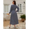 Clearlove Women's Plus Size V-Neck Long Sleeves A-Line Pleated Floor Length Formal Dress - 4 of 4