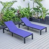 LeisureMod Marlin Patio Chaise Lounge Chair With Black Aluminum Frame Set of 2 - 2 of 4