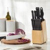Attop 14-Piece Knife Block Set - High Carbon Stainless Steel Kitchen Knives with Sharpener & Pinewood Block (Black) - 4 of 4