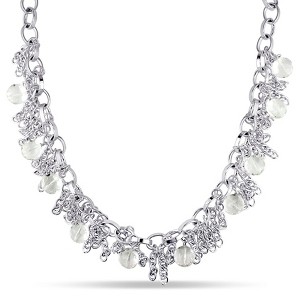 EVERLY JEWELRY | Sterling Silver Clear Glass Bead Charm Necklace - 22 inch - 1 of 2