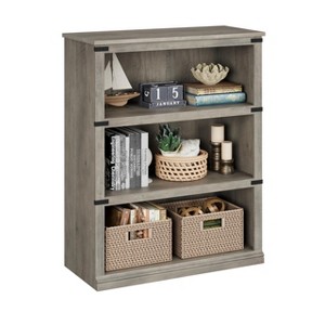 3 Tier Bookcase, Farmhouse Book Shelf with Storage Open Display Bookshelves - 1 of 4