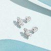 Girl's 5 Point CZ Crown Screw Back Sterling Silver Earrings - In Season Jewelry - 4 of 4