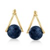 Ross-Simons 14.00 ct. t.w. Sapphire Bead Double-Hoop Earrings in 14kt Yellow Gold - 3 of 4