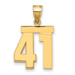 Black Bow Jewelry 14k Yellow Gold, Athletic Collection Medium Polished Number 41 Pendant - 1 of 4