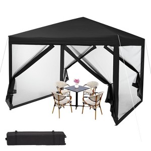 10 x 10 FT Pop Up Canopy, 3 Height Adjustable Instant Canopy with Mosquito Netting, Heavy Duty Sun Shade for Patio, Backyard - 1 of 4