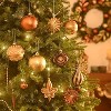 Aoibox 60pcs Bronze Copper Brown Gold Shatterproof Christmas Tree Ornaments Assorted Shapes for Autumn Harvest Thanksgiving Decor - 2 of 4