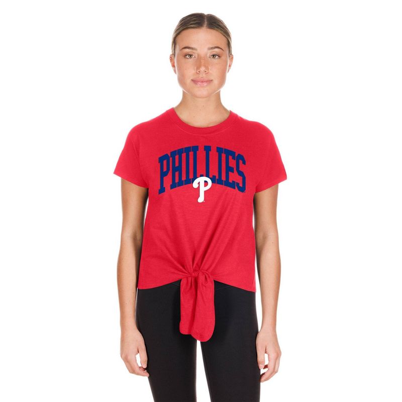 MLB Philadelphia Phillies Women&#39;s Front Knot T-Shirt, 5 of 7