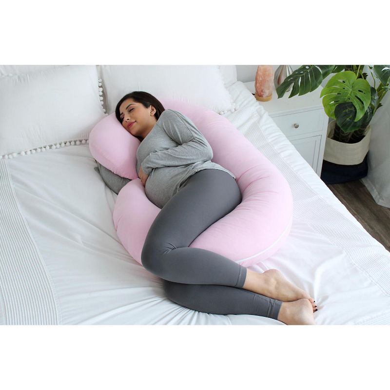 PharMeDoc Pregnancy Pillows C-Shape Full Body Maternity Pillow, Jersey Cover, 4 of 8