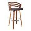 Armen Living Jayden Barstool Walnut and Brown 30 in Seat Height - 2 of 4