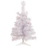 Northlight 2' Pre-lit Rockport White Pine Artificial Christmas Tree, Pink Lights