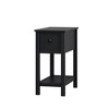Angel Sar Narrow Accent Table with Drawer and Shelf, Space-Saving End Table/Nightstand, Dark Brown Veneer Finish for Living Room or Bedroom - 4 of 4