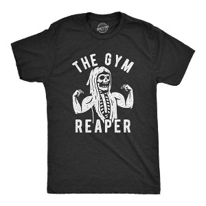 Mens The Gym Reaper T Shirt Funny Grim Reaper Funny Fitness Halloween Workout Tee - Crazy Dog Men's T Shirt - 1 of 4