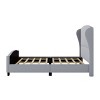 Sapphtopaz Platform Bed Frame with High Wingback Headboard and Slats Support Linen Upholstered Bed Frame, No Box Spring Needed - 2 of 4