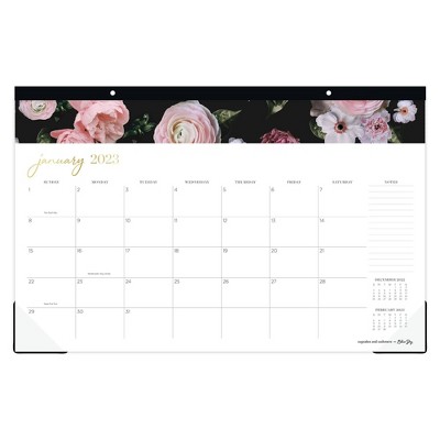 2023 Desk Pad Calendar 17"x11" Enchanted Floral - cupcakes and cashmere for Blue Sky