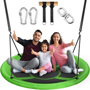 Mastgoal Sturdy & Comfortable 43 Inch Saucer Tree Swing Flying Indoor Outdoor Play Set Swing for Kids - 1 of 4