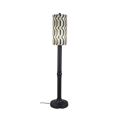 Patio Living Concepts Coronado 70 Floor Lamp 62250 with 3 black body and New Twist Caviar outdoor fabric shade