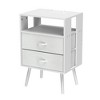 Vynxaria 2-Pack Modern Nightstands - 2 Fabric Drawers & Metal Legs, Stylish Bedside Storage Tables - 4 of 4