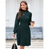 Coolmee Women's Long Lantern Sleeve Sweater Dress Turtleneck Ribbed Knit Bodycon Mini Dresses A-Line Pullover Casual Dress - 4 of 4
