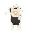 Hudson Baby Infant Boy Cotton Sleep and Play, Bodysuit and Bandana Bib Set, Brave Lion - 2 of 4