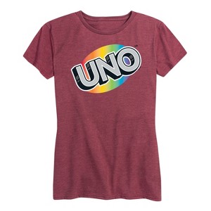 Women's - UNO - Uno Rainbow Short Sleeve Graphic T-Shirt - 1 of 4