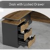 SAINTCY 63 Inch L-Shaped Executive Desk with 3 Drawers & Power Outlet - Industrial Modern Office Desk with Cable Management, Reversible Workstation - 4 of 4
