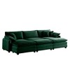 115.34" Corduroy Sectional Sofa Bed with Double-Layer Cushions & 3 Ottomans - 4 of 4
